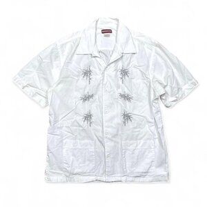 Vintage Union Bay Men’s White Hawaiian Button Up Shirt Medium Coastal Short Slee